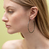 Beaded Hoop Lluvia Earrings in Oxidized Sterling Silver and 14K Gold