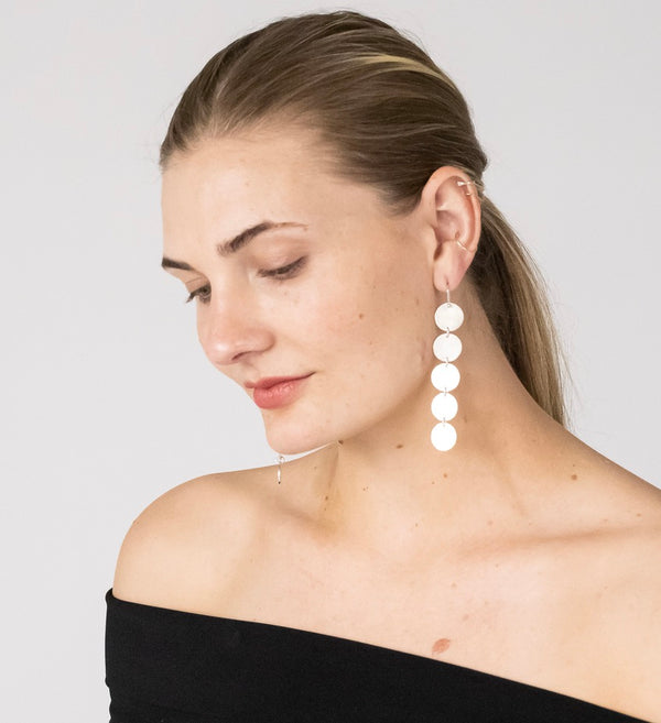 sterling silver earring on model