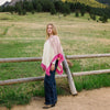 Fine Wool Pink Striped Mañanita Poncho