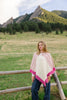 Fine Wool Pink Striped Mañanita Poncho