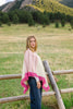 Fine Wool Pink Striped Mañanita Poncho