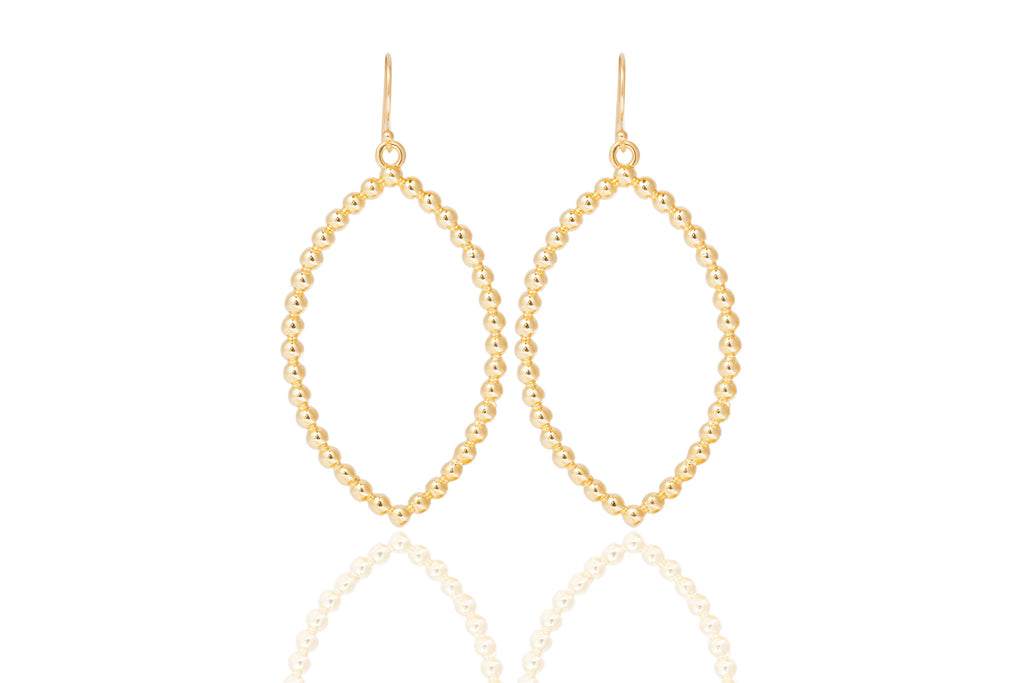 Oval Drop Beaded Earring