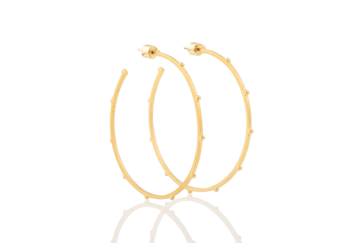 Lluvia High Drama Large Hoop in Recycled Brass and 14K