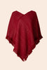 Cotton and Wool Red Mañanita Poncho