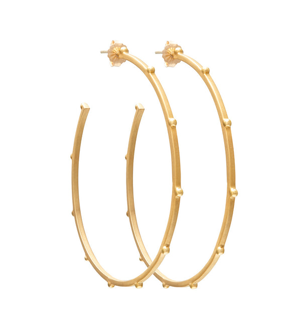 Lluvia High Drama Large Hoop in Recycled Brass and 14K