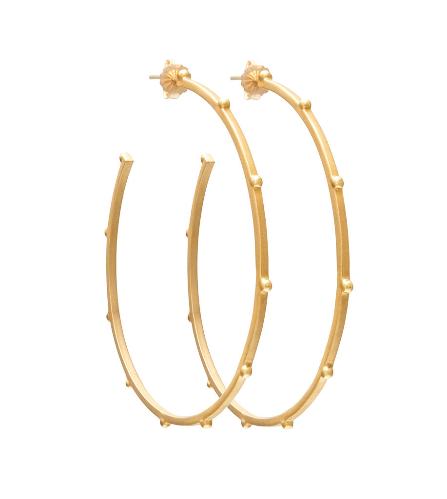 Lluvia High Drama Large Hoop in Recycled Brass and 14K