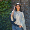 Fine Wool Indigo Striped Mañanita Poncho