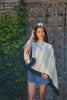 Summer Weight Wool Indigo Striped Mañanita Poncho