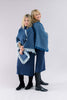 Indigo Wool and Cotton Fringed Mañanita Poncho