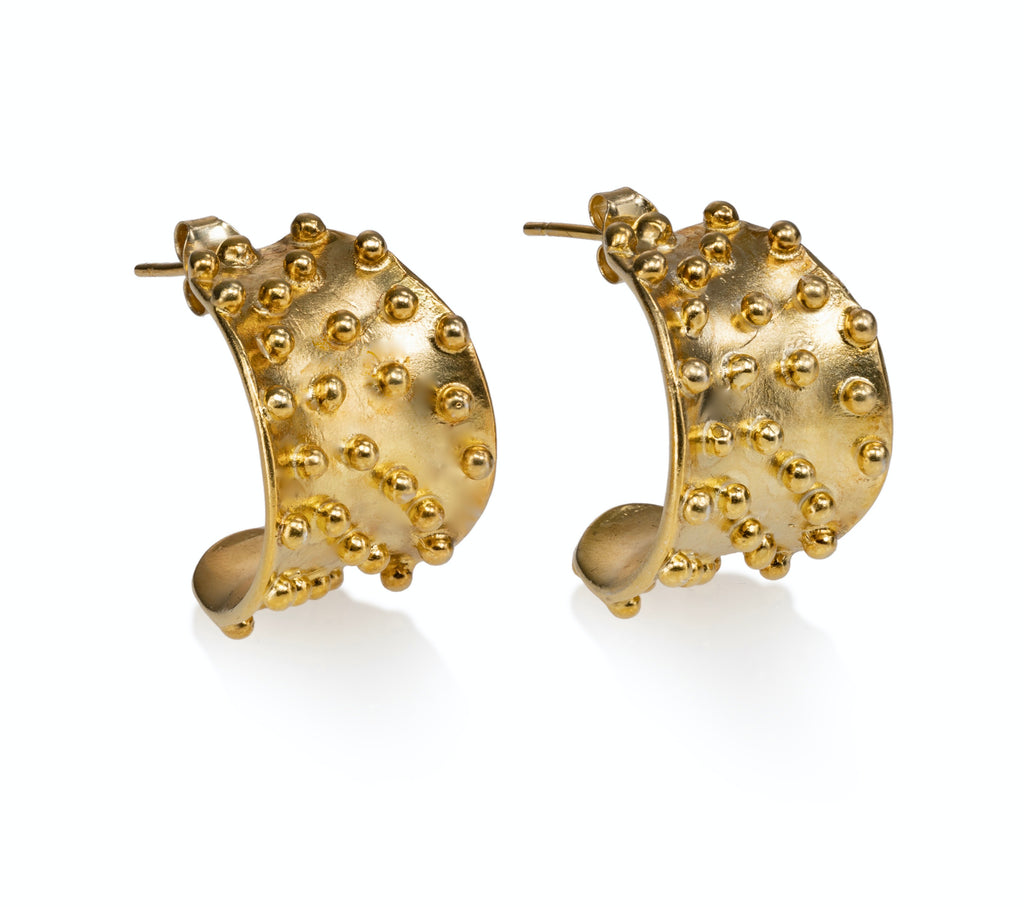 Lluvia '79 Wide Hoop in Recycled Brass and 14k