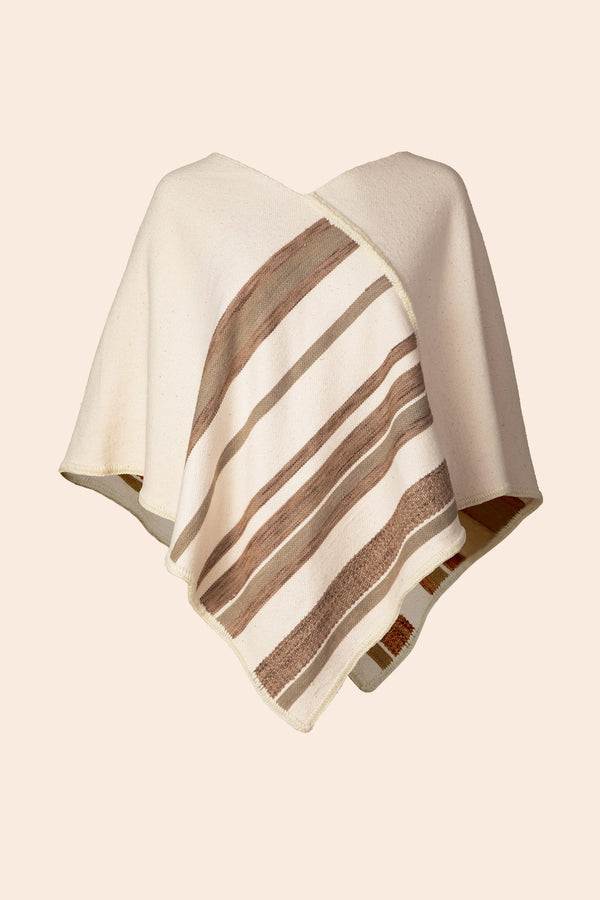 Naturally Dyed Cotton Striped Mañanita Poncho