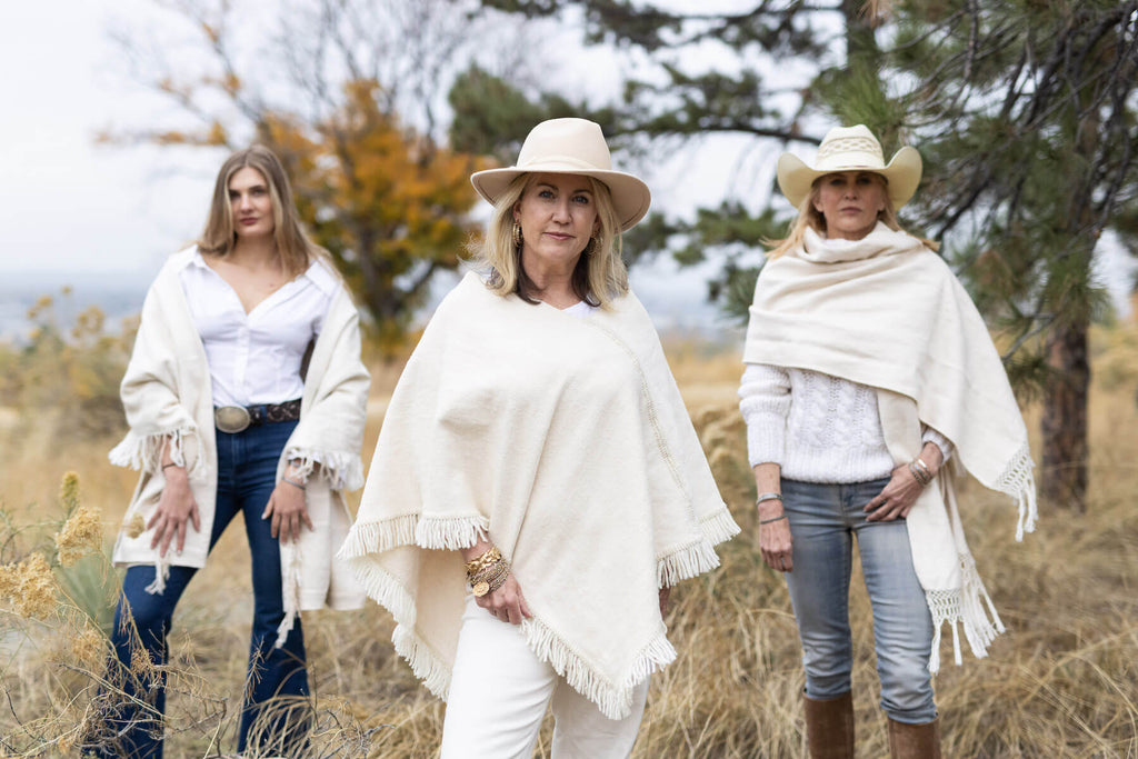 group shot of white scarves