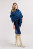 Oversized Cotton and Wool Indigo Historical Wrap