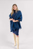 Oversized Cotton and Wool Indigo Historical Wrap