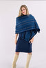 Oversized Cotton and Wool Indigo Historical Wrap