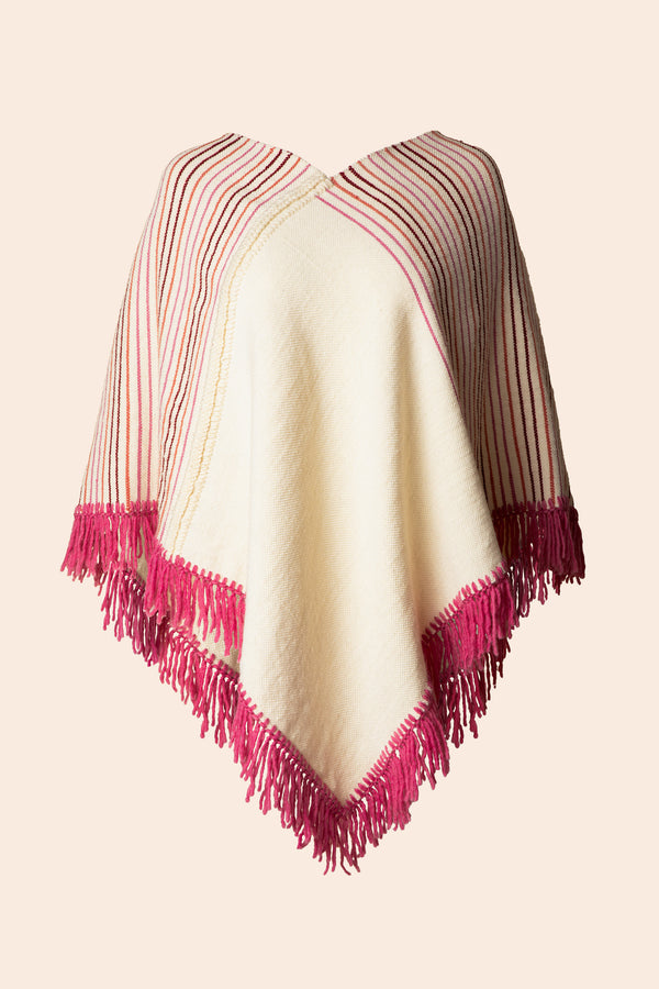 Pink Summer Weight Wool Naturally Dyed Mañanita Poncho