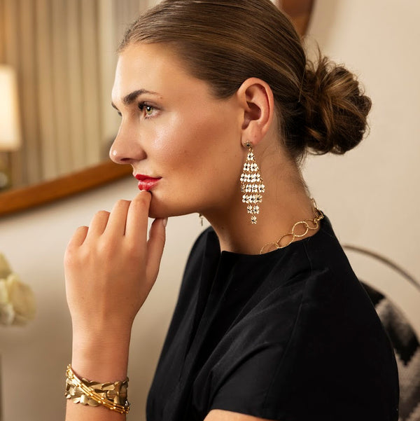 Flor Large Chandelier Earring in 14k Gold Plate