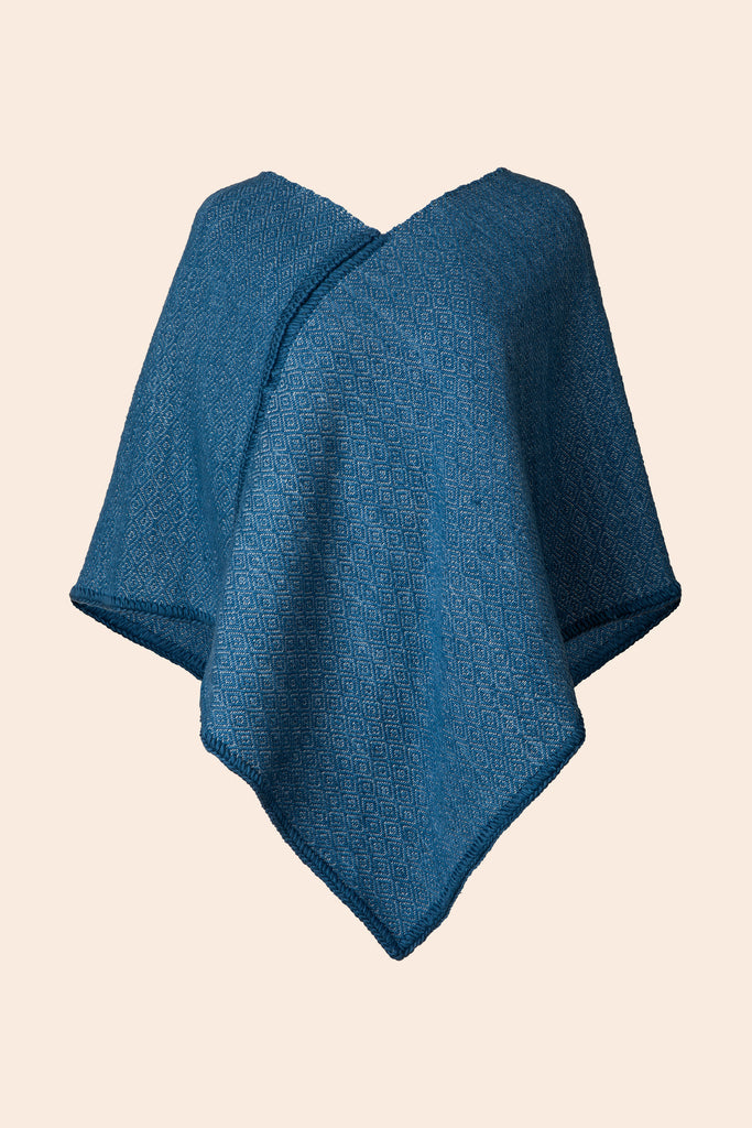 Dark Indigo Cotton Mañanita Poncho