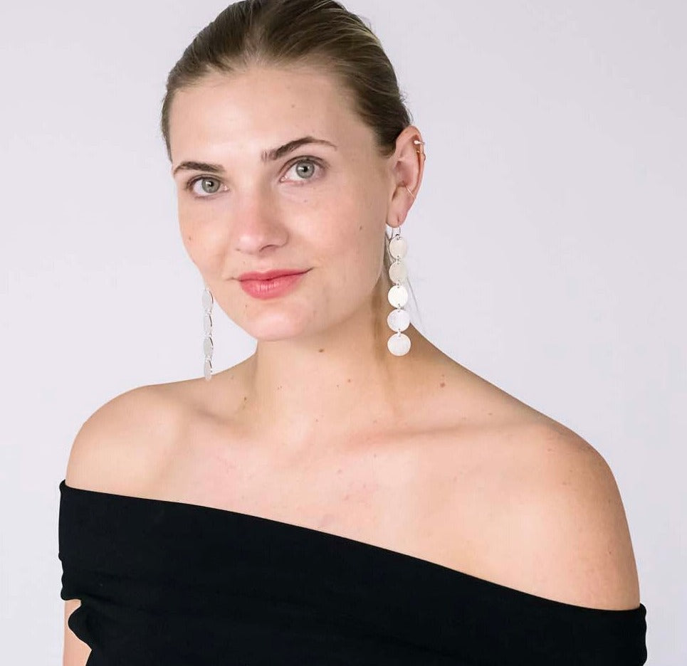 sterling silver earring on model