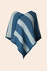 Wool and Cotton Striped Indigo Mañanita Poncho