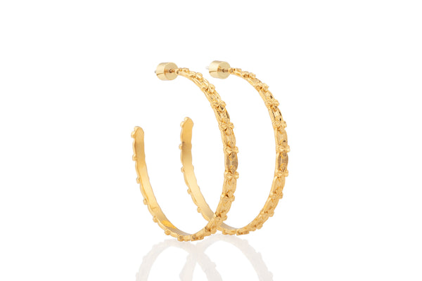 Flor Large Hoop in 14k Gold Plate