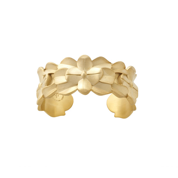 Large Flor Cuff in Recycled Brass in Satine Finish
