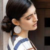 Hammered Round Statement Earrings in Sterling Silver