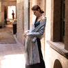 Naturally Dyed Indigo Scarf with Cadena Pattern