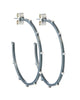 LLuvia Beaded Medium Hoop in Oxidized Sterling Silver