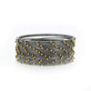 Lluvia Beaded Bangle in Oxidized Sterling Silver and 14k Gold