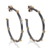 Sterling silver earrings with 14k gold and tube set salt and peppre diamond 
