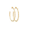 Beaded Gold Hoop Earrings of Recycled Brass and 14k Gold Plate