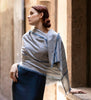 Naturally Dyed Indigo Scarf with Cadena Pattern