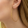 Beaded Hoop LLuvia Earrings in 14K Gold Satine Finish