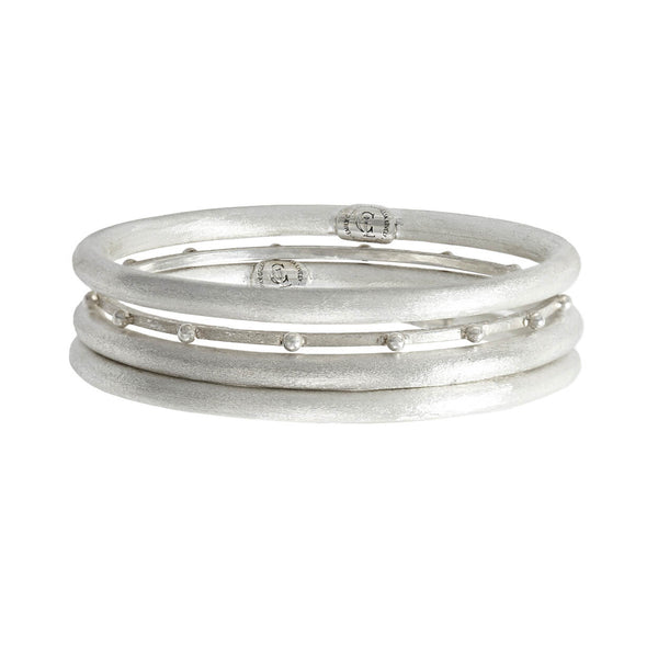 Textura Classic Medium Bangle in Sterling Silver