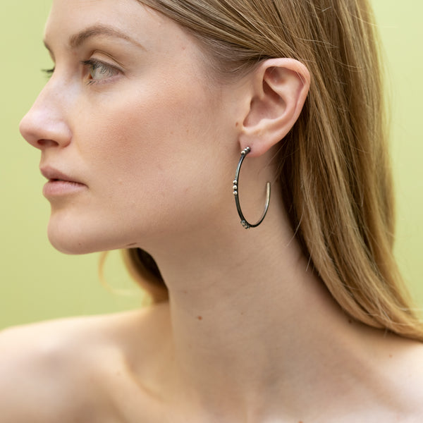 Trinity Classic Hoop in Oxidized Sterling Silver