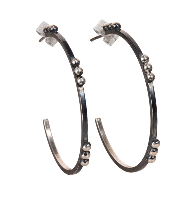 Trinity Classic Hoop in Oxidized Sterling Silver