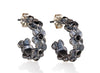 Small Flor Earrings with Black Spinel Stones