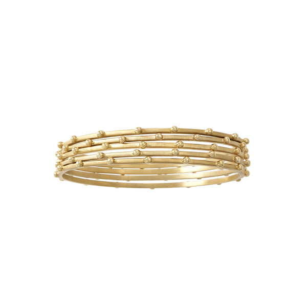 Modern Gold Bangle Bracelet in 18k Satin Finish 